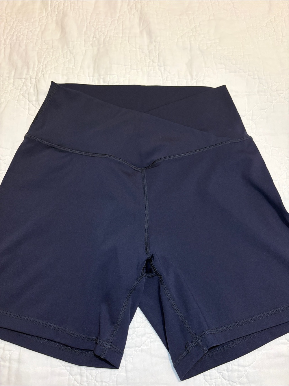 Amazon Navy Crossover Waist Bike Shorts